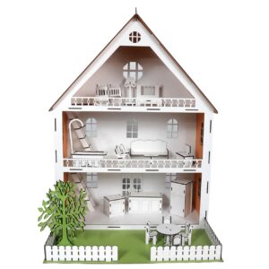 Bahçeli Ahşap Barbie Oyun Evi