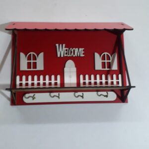 Ev Tipi Çatılı Balkonlu Duvar Anahtarlık