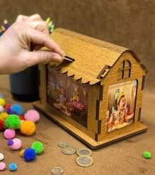 Ev Tipi Ahşap Kumbara