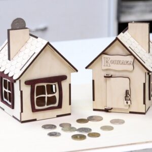 Ahşap Mini Ev Kumbara