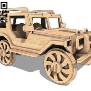 Ahşap Tek Kapı Jeep