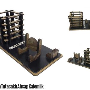 Ahşap Kalemlik ve Telefon Tutucu