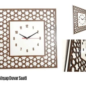 Kare Ahşap Duvar Saati